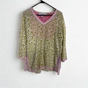 Gretchen Scott Designs Pink and Green Tunic